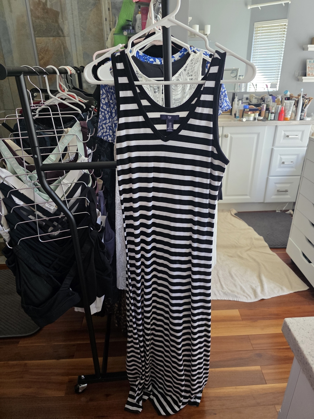 GAP Black & White Striped V-Neck dress